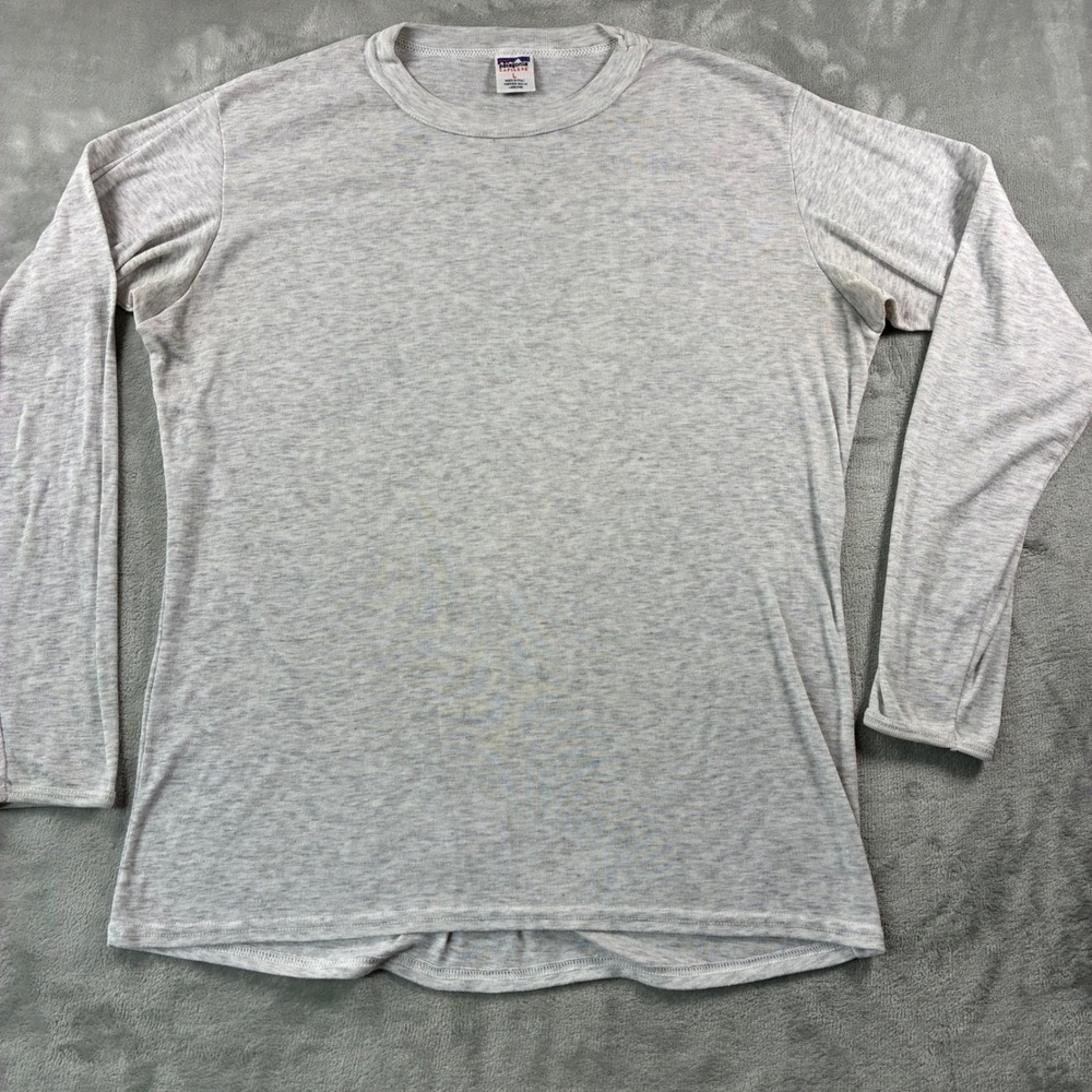 Vintage Patagonia Capilene Long Sleeve Shirt Gray Base Layer Made in USA Mens L